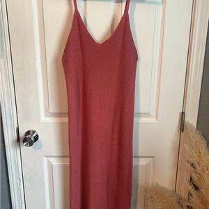 Freshman Mauve Slip Midi Dress